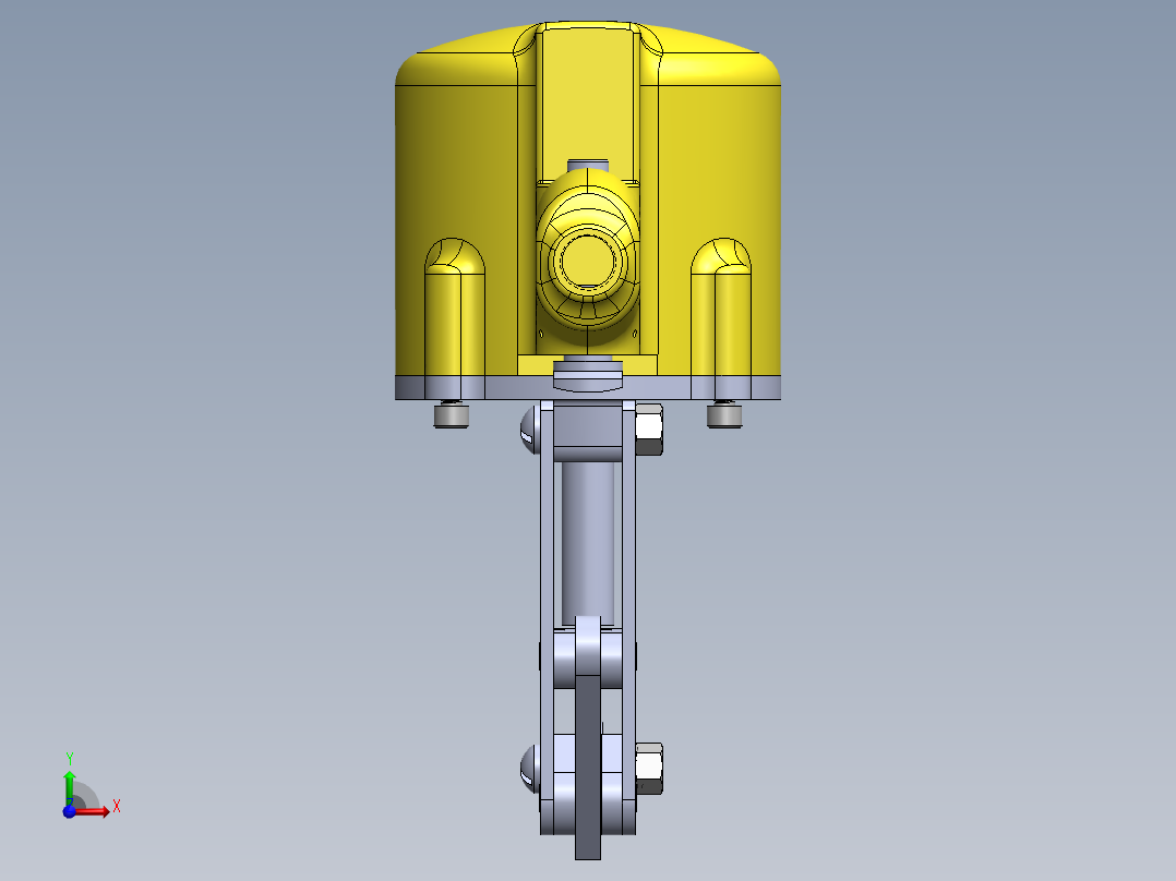 气动钢带锁紧器（sw20可编辑+工程图）前视图