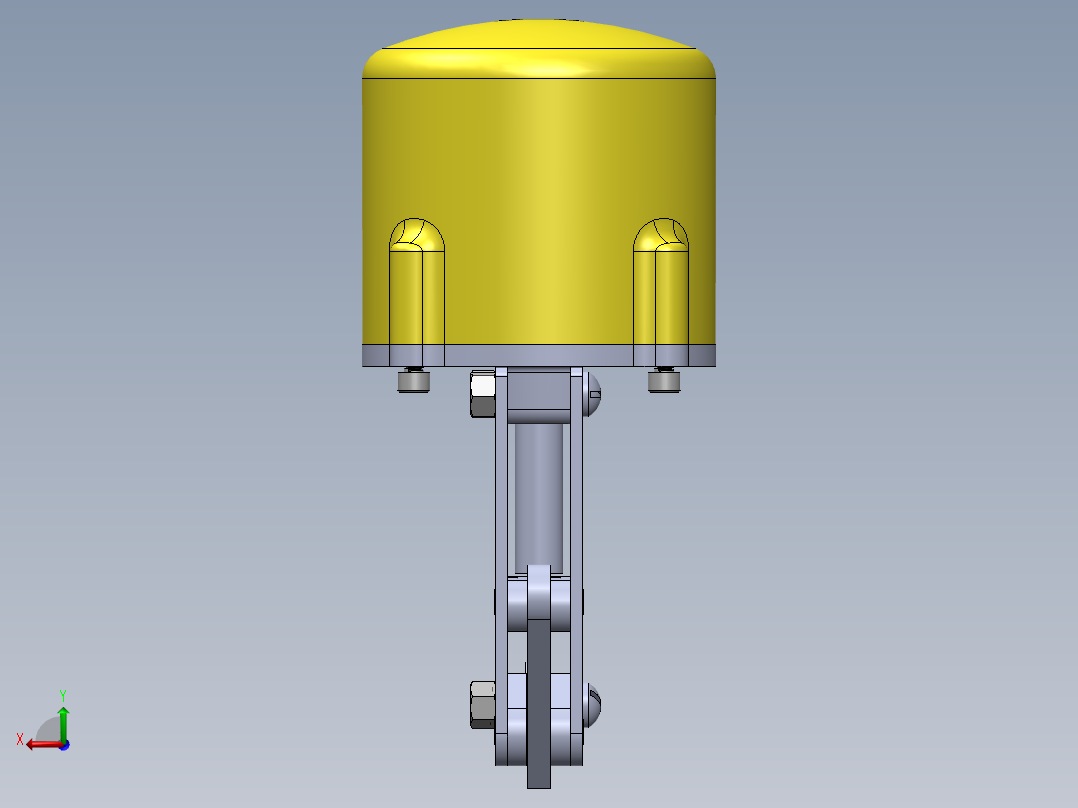 气动钢带锁紧器（sw20可编辑+工程图）后视图