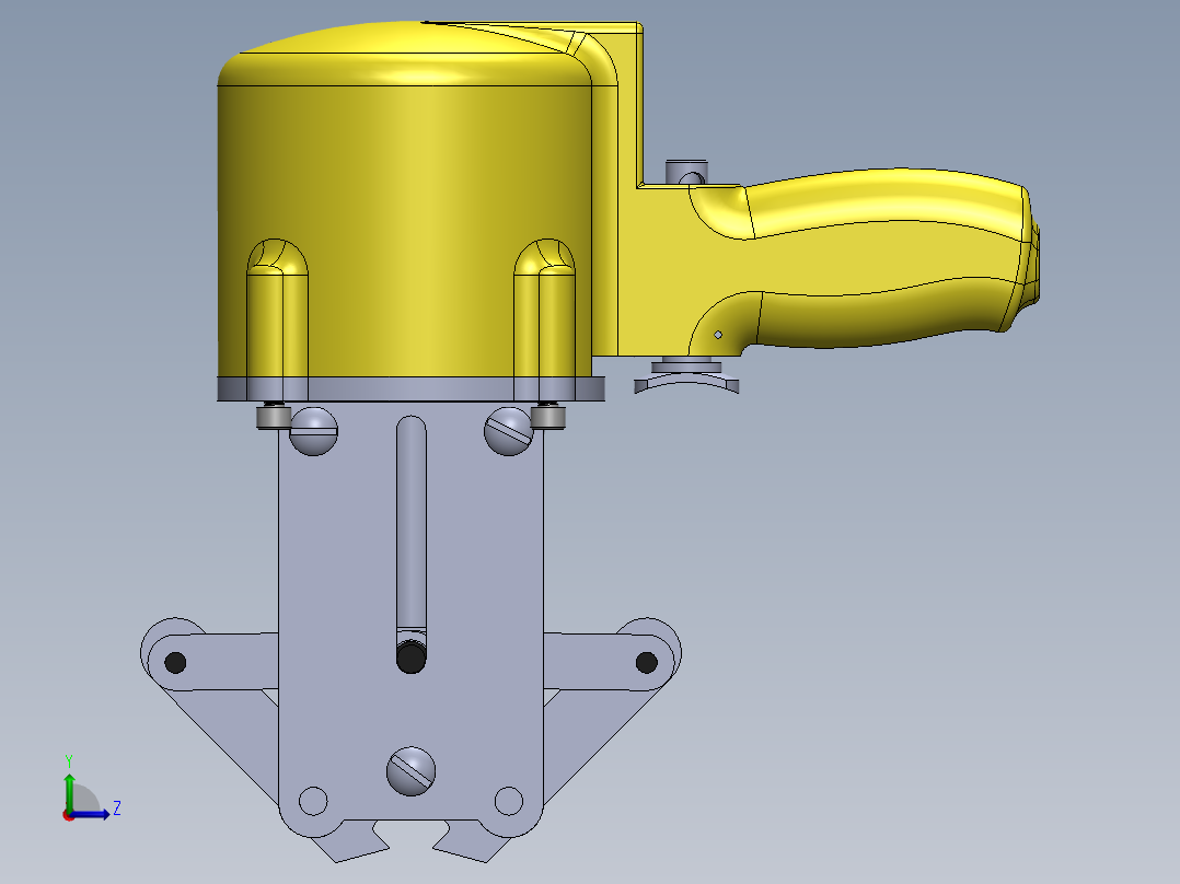 气动钢带锁紧器（sw20可编辑+工程图）左视图