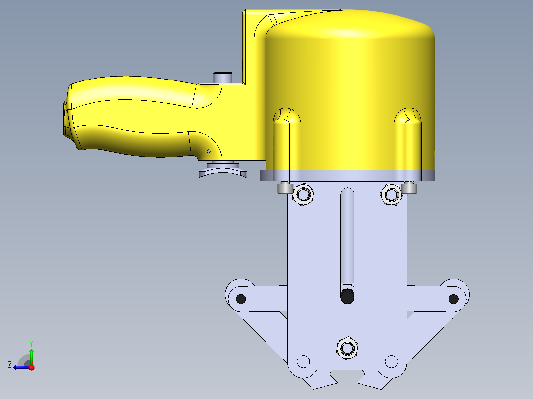 气动钢带锁紧器（sw20可编辑+工程图）右视图
