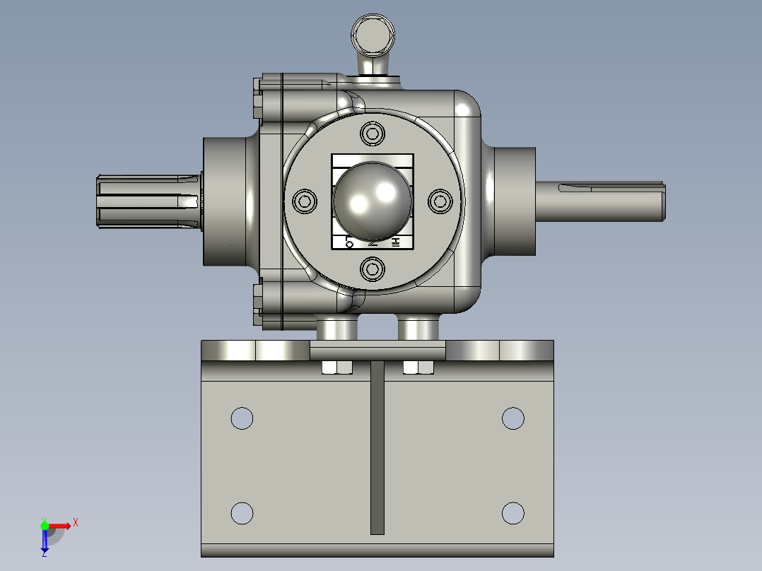 2-speed二档变速箱3D图纸 STP格式俯视图