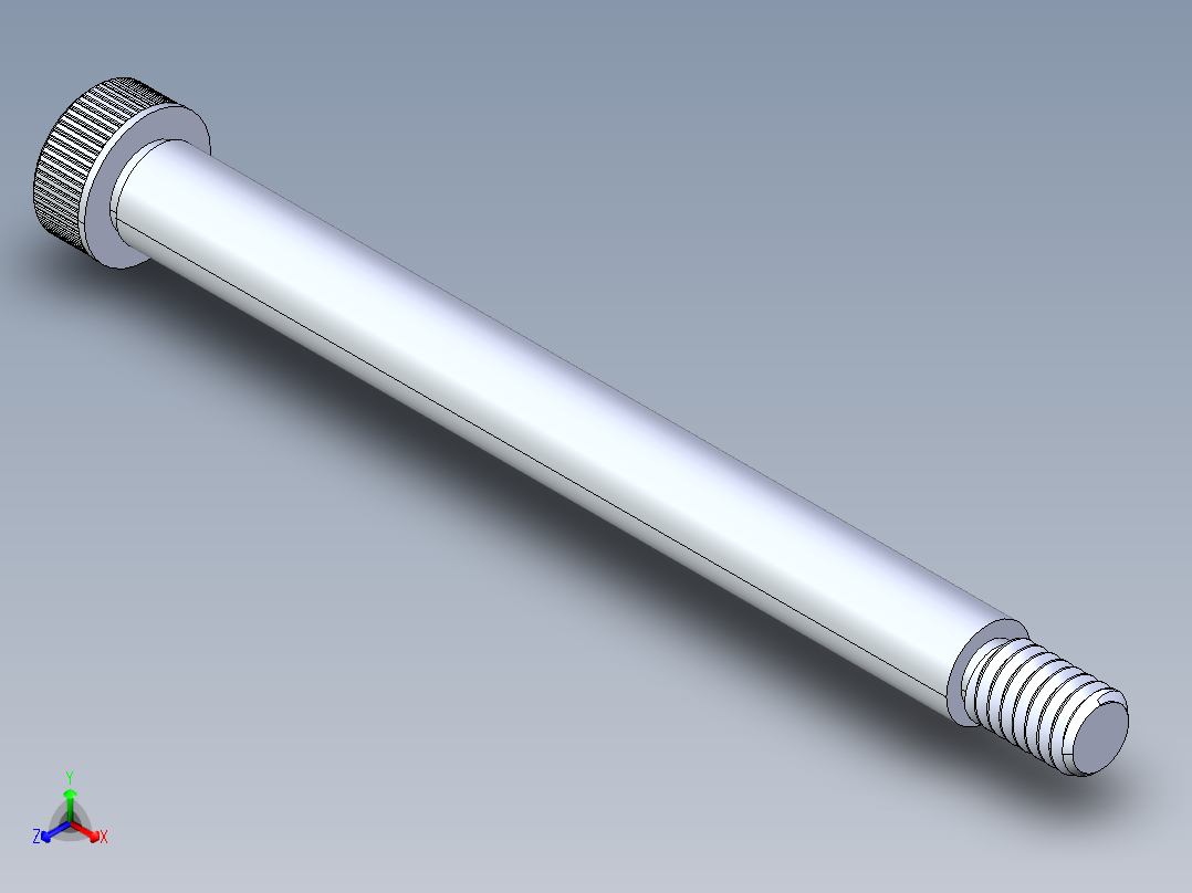 内六角螺螺栓-SB 0.3125-18 x 3.75正等轴测图