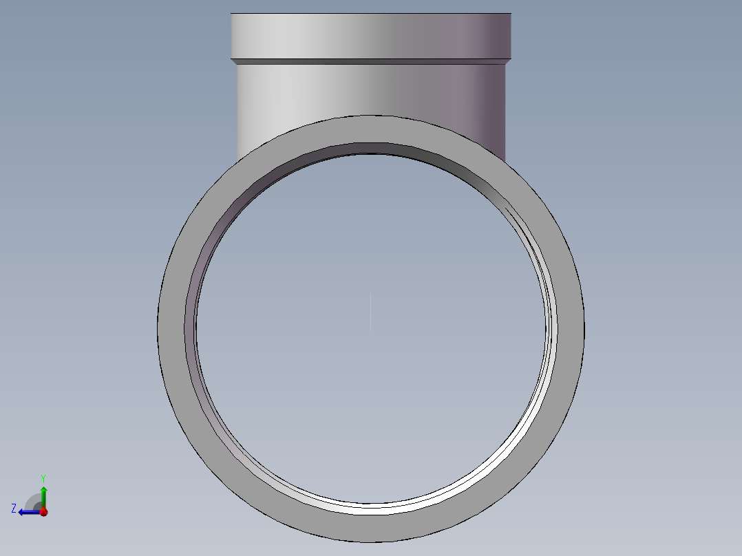 三通-异径 DN65-DN40右视图
