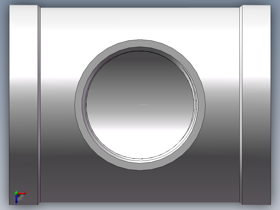 三通-异径 DN65-DN40俯视图