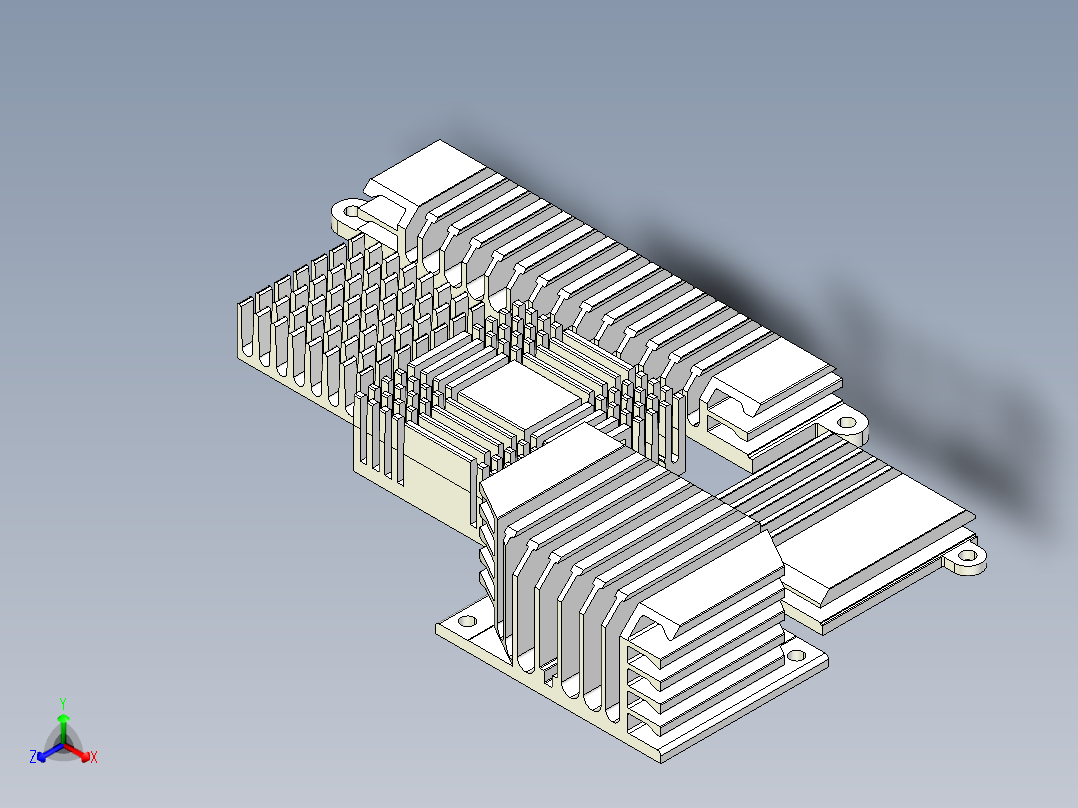 主板冷却块正等轴测图