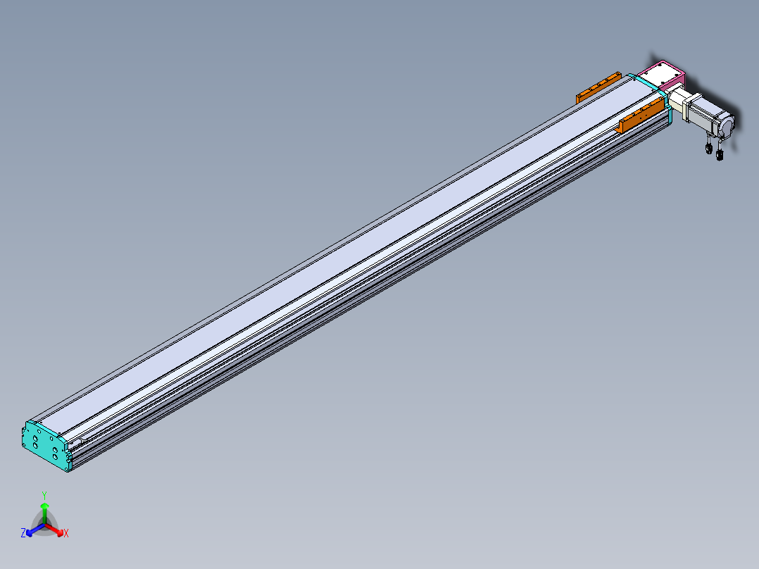 东锦同步带传动-直线滑台模组DH170B-L150-S1900-BL-P400W-C3主视图