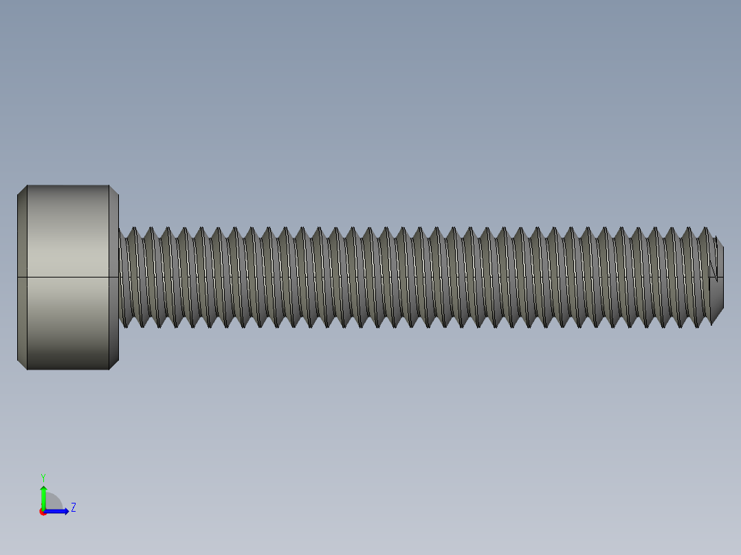 M3 x 0.5mm Thread 18mm LONG SOCKET HEAD CAP SCREW.STEP左视图