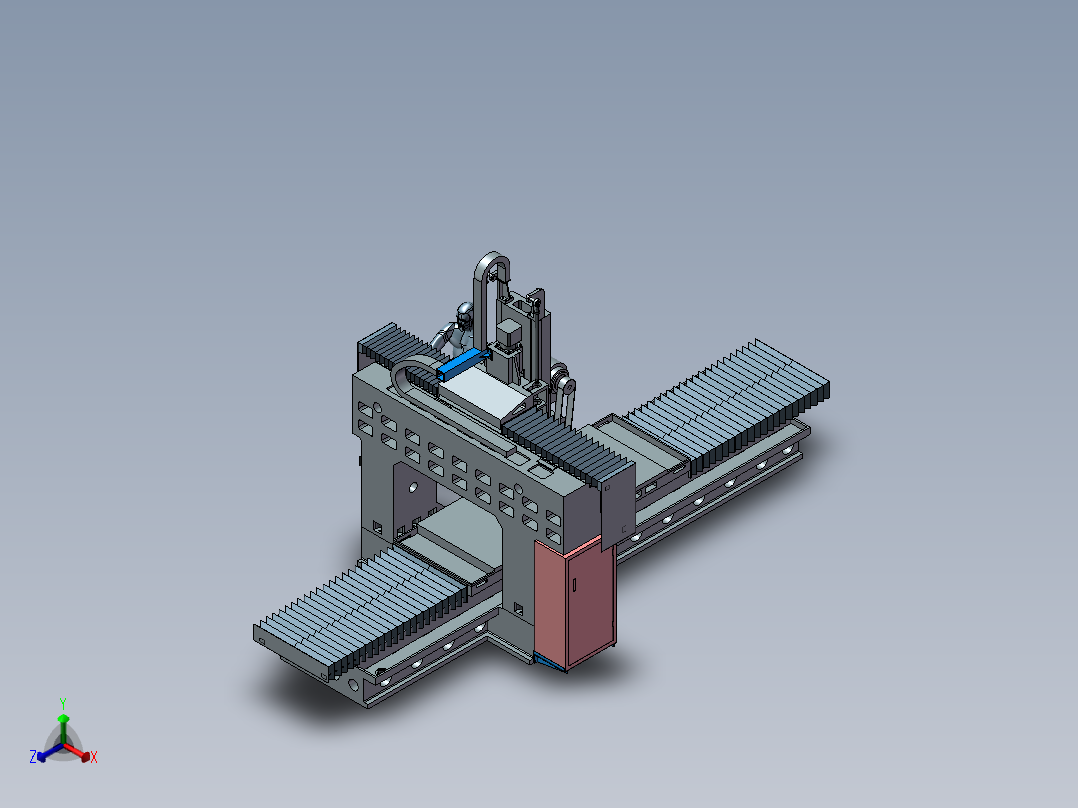 龙门磨床正等轴测图