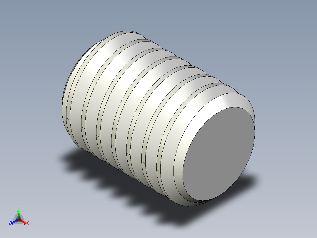DIN 913-ISO 4026 固定螺钉-M6 L=8.STEP正等轴测图