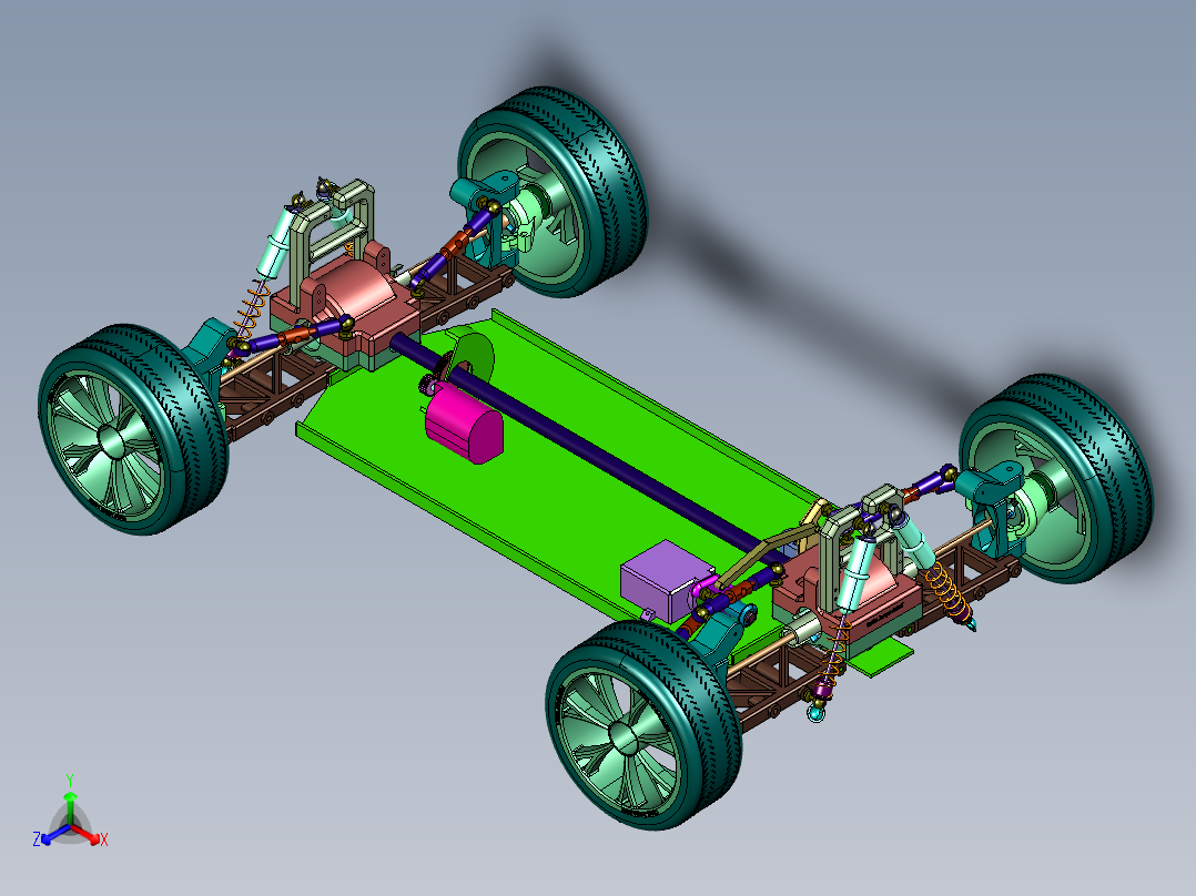 合金漂移无线仿真遥控车正等轴测图