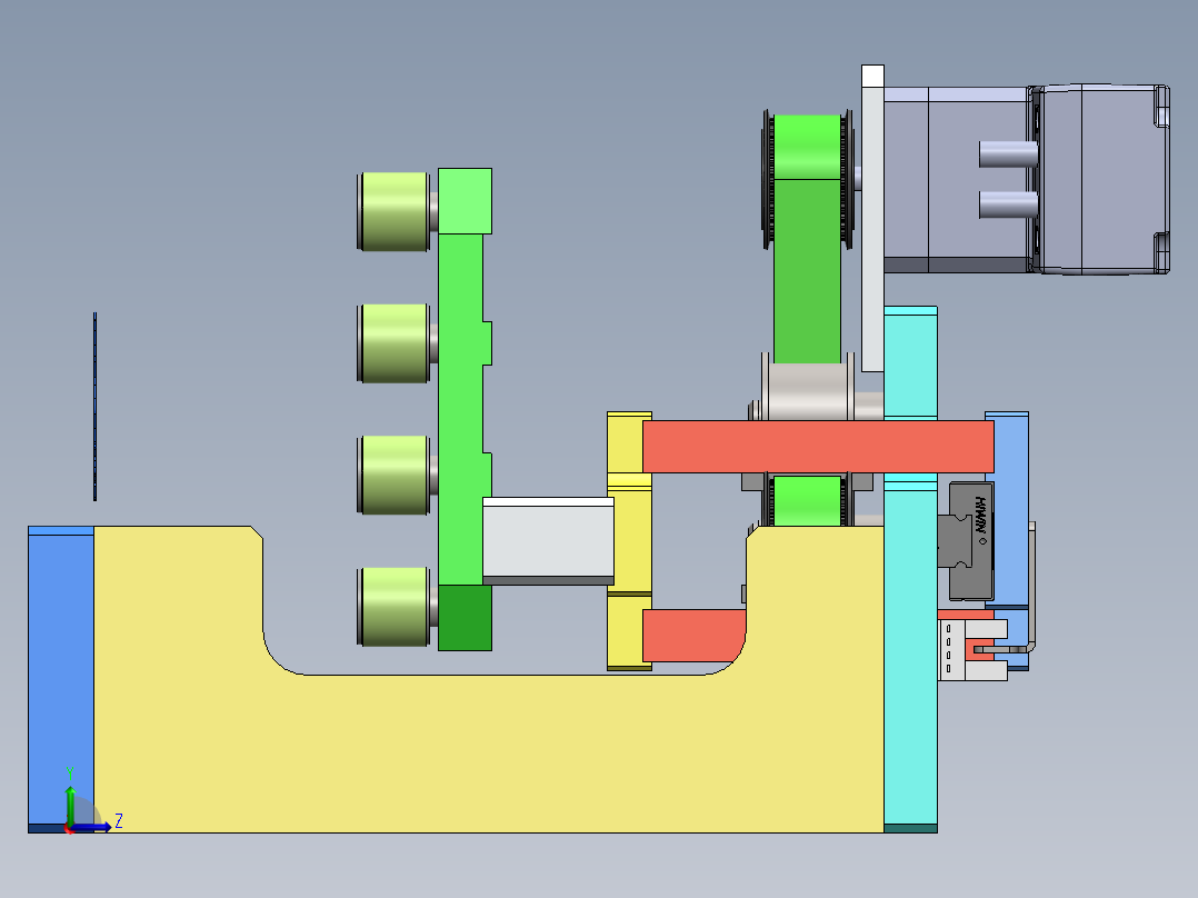 4.同步带对中机构左视图