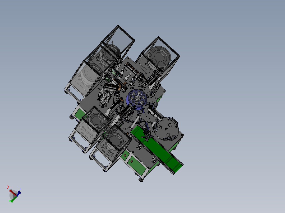 一种门把手自动装配机sw18可编辑主视图