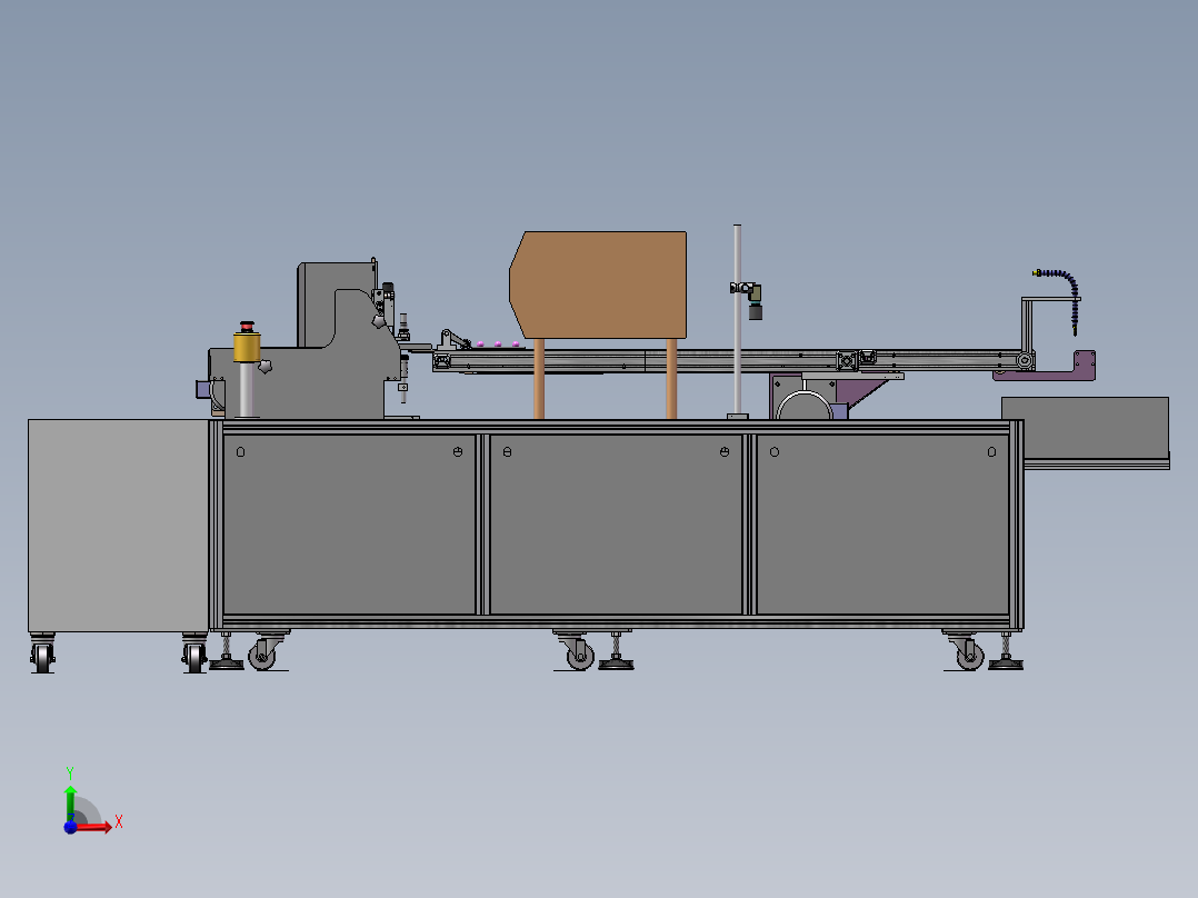 纸箱二维码自动视觉检测流水线设备sw18可编辑前视图