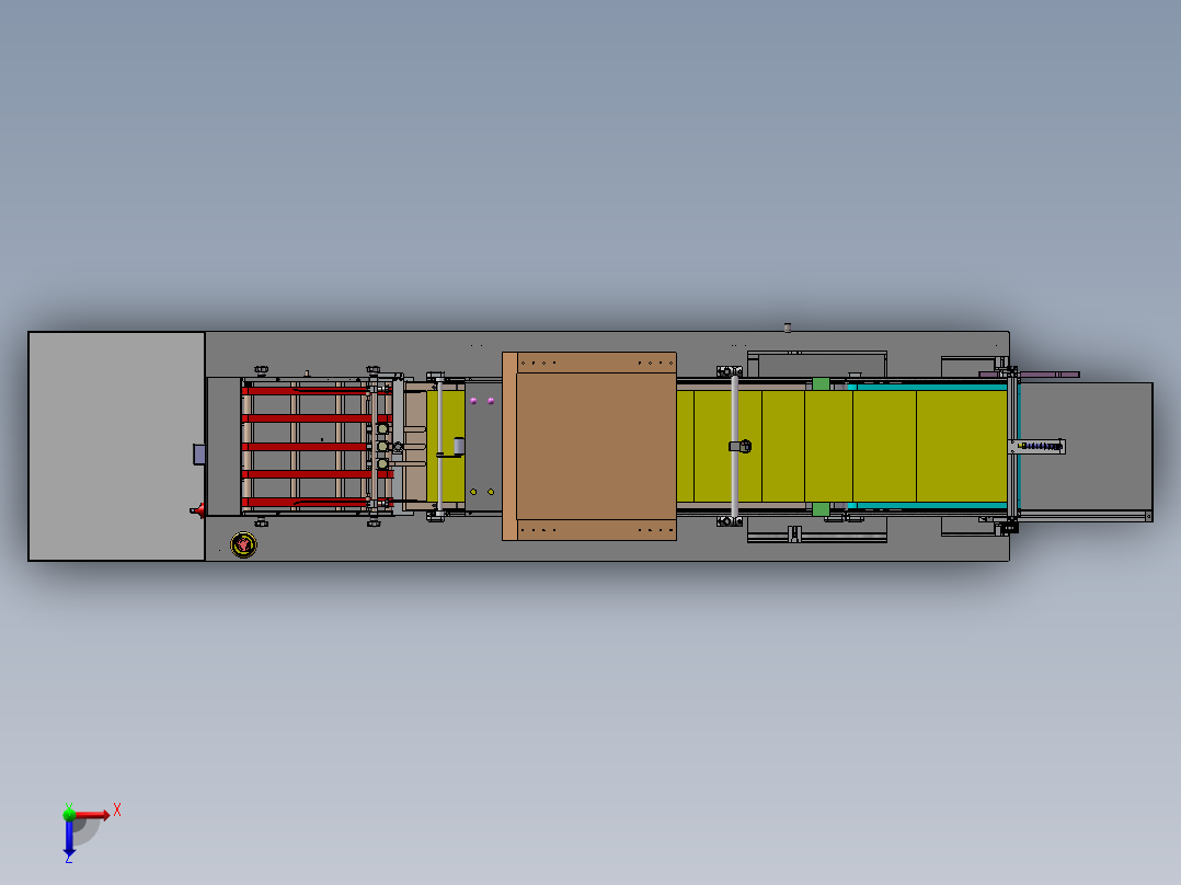 纸箱二维码自动视觉检测流水线设备sw18可编辑俯视图