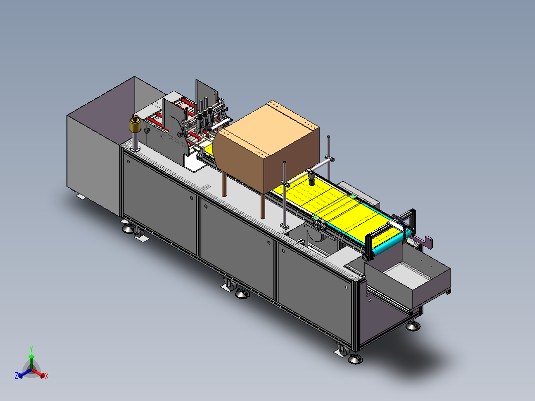 纸箱二维码自动视觉检测流水线设备sw18可编辑正等轴测图