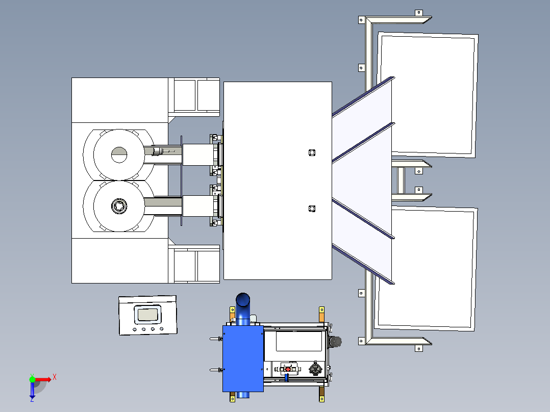 锻造件防锈喷油雾化设备X_T俯视图