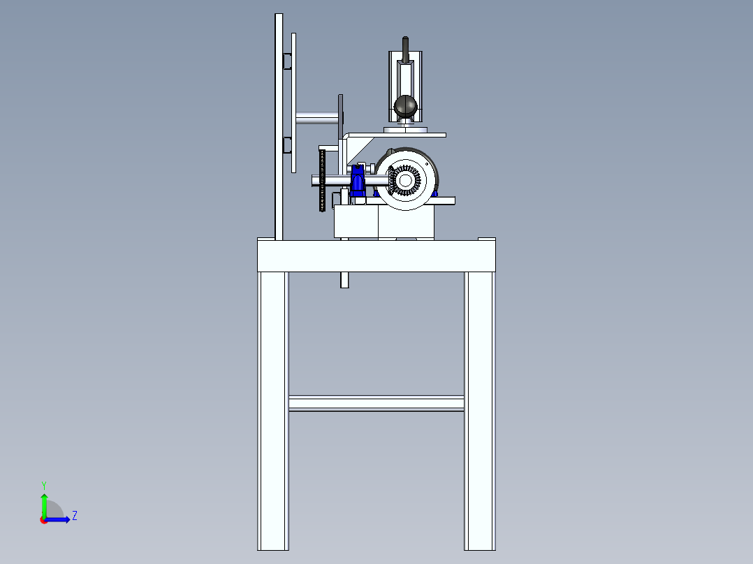 木材车削机creo5.0.zip左视图