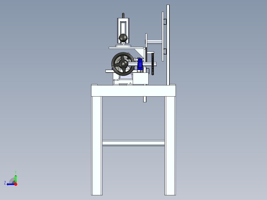木材车削机creo5.0.zip右视图