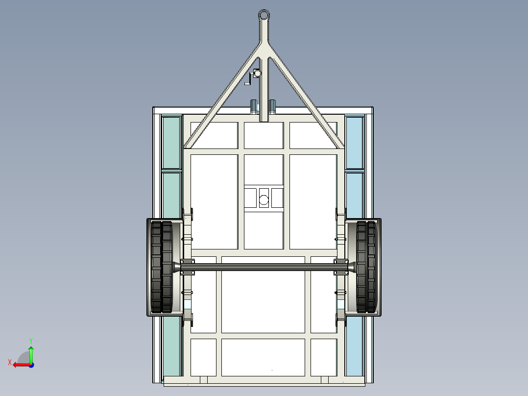 农用拖车平板拖车后视图