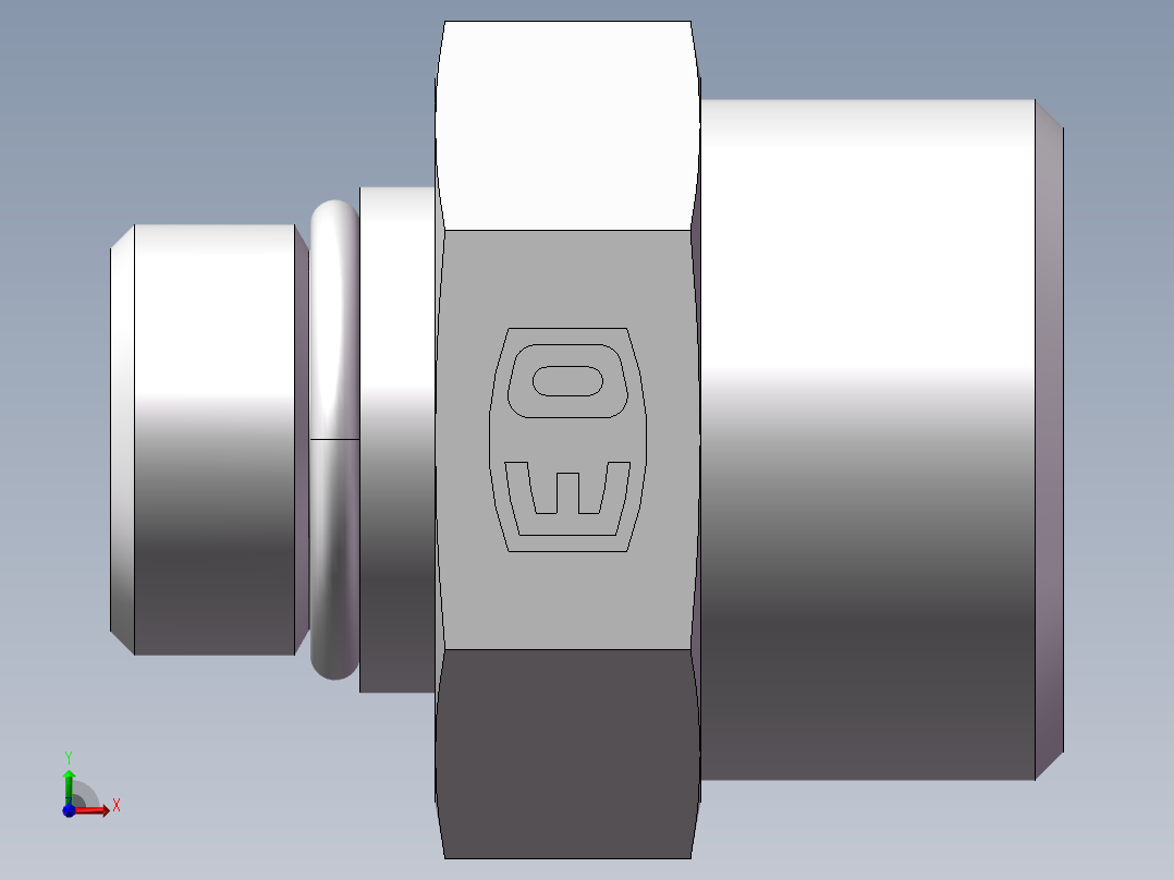 美制O圈密封接头、1DO-30-08前视图
