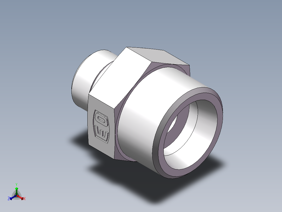 美制O圈密封接头、1DO-30-08正等轴测图