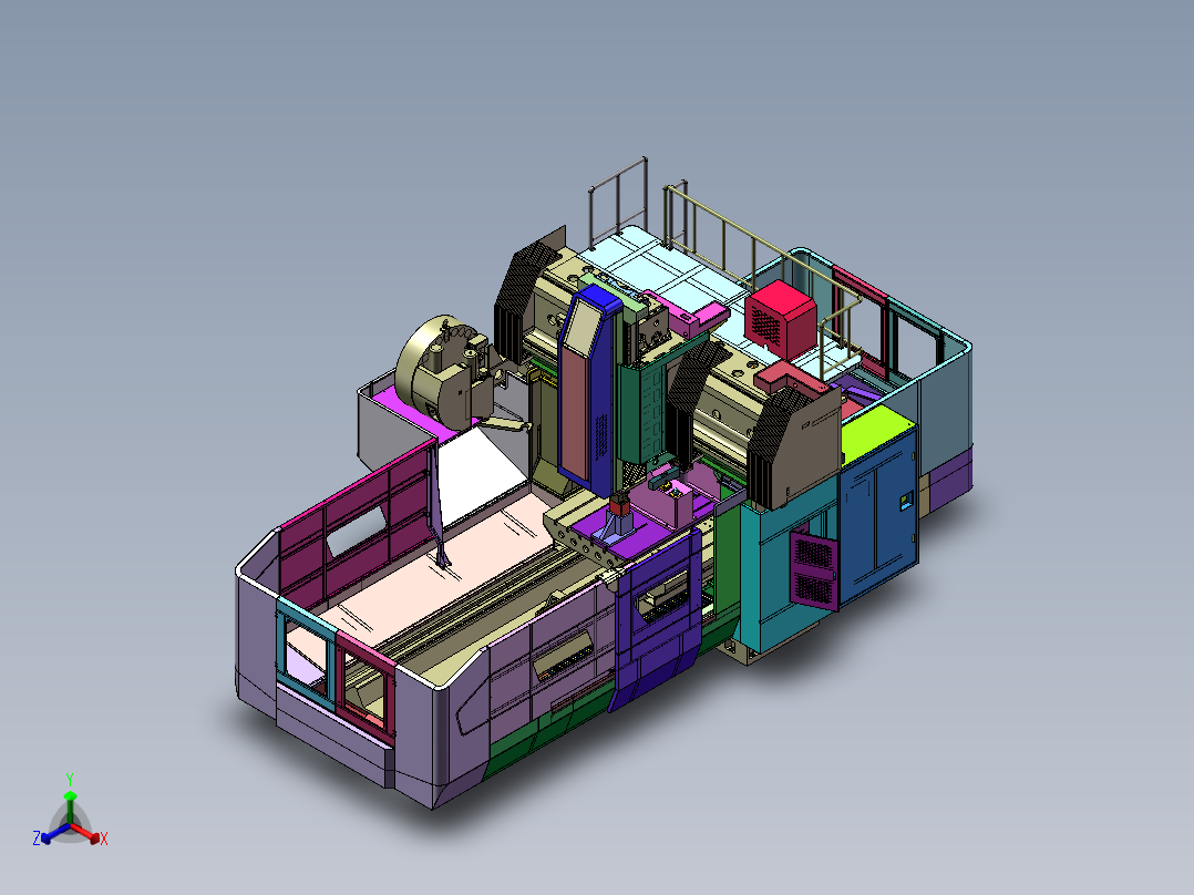 JMF3022龙门铣床正等轴测图