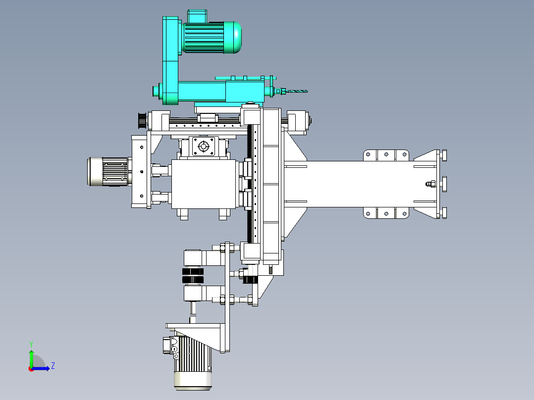 三轴移动钻孔设备左视图