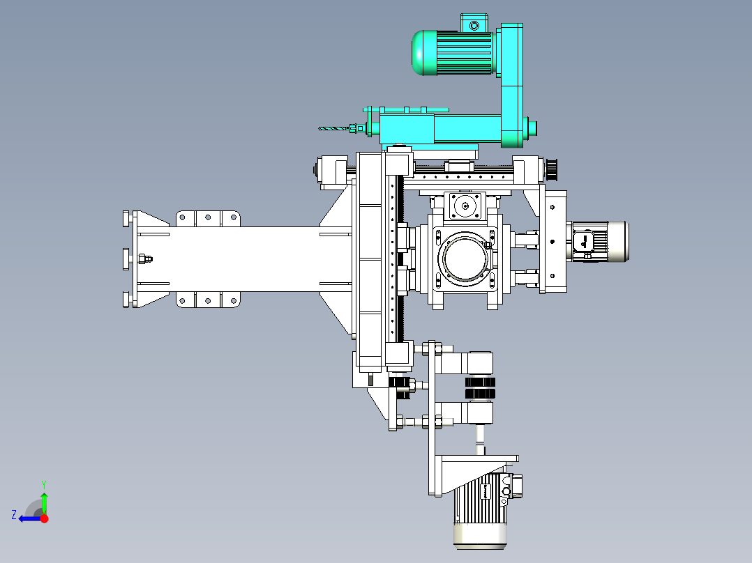 三轴移动钻孔设备右视图