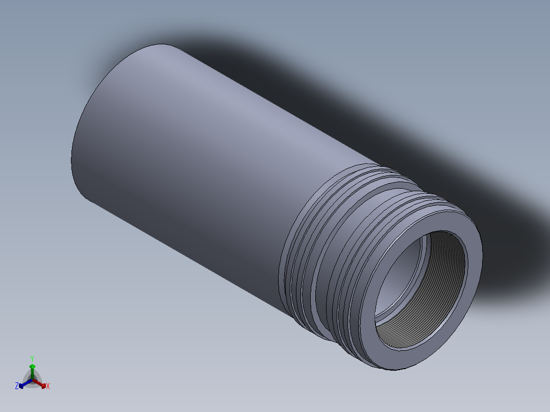 液压缸杆紧凑型活塞正等轴测图