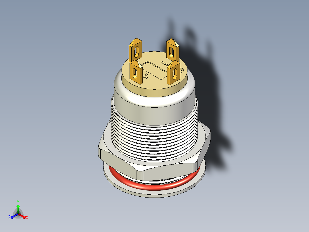 按钮 12mm ROCPU TE正等轴测图