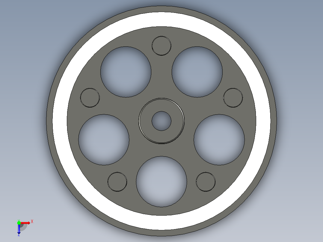 铝车轮V5 95mm（8mm）俯视图
