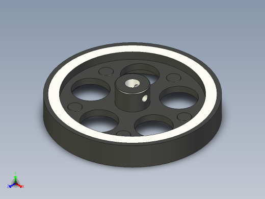 铝车轮V5 95mm（8mm）正等轴测缩略图