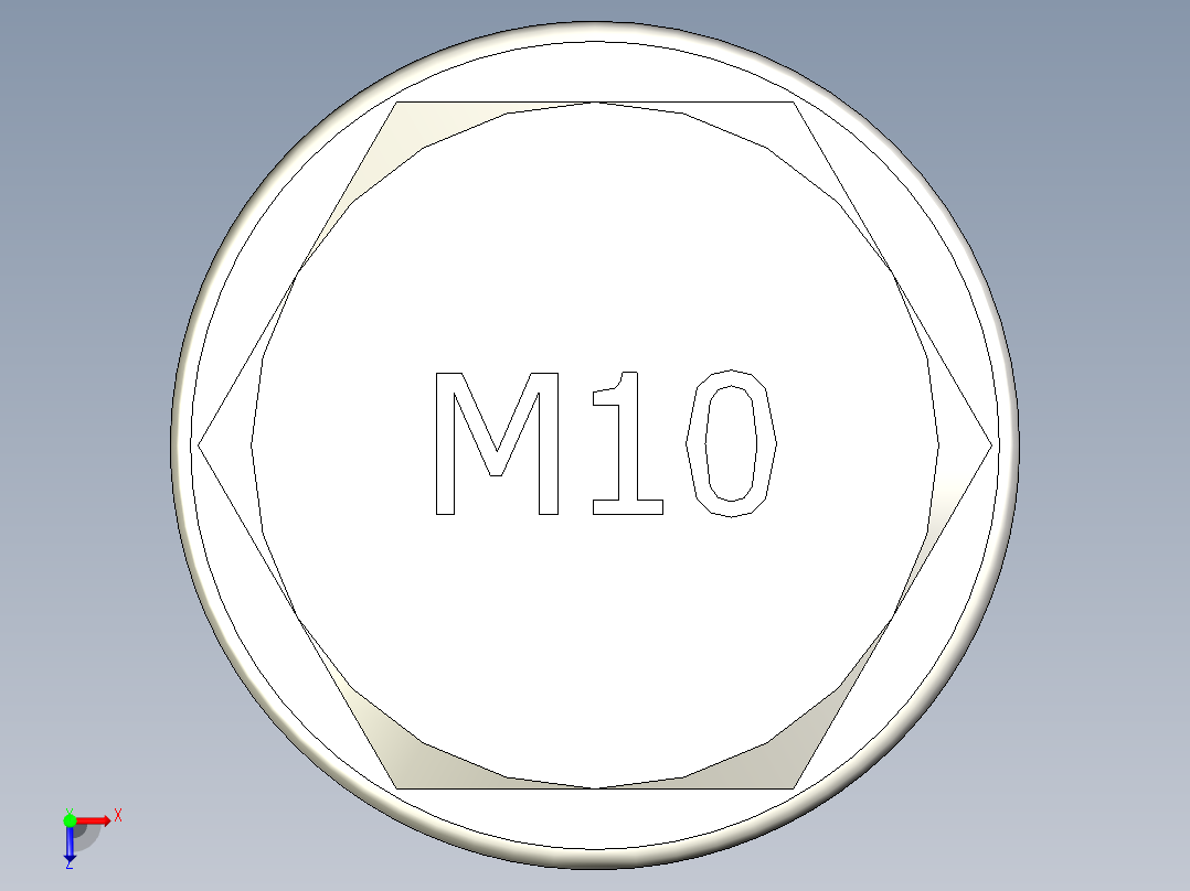 套筒和螺栓组件俯视图