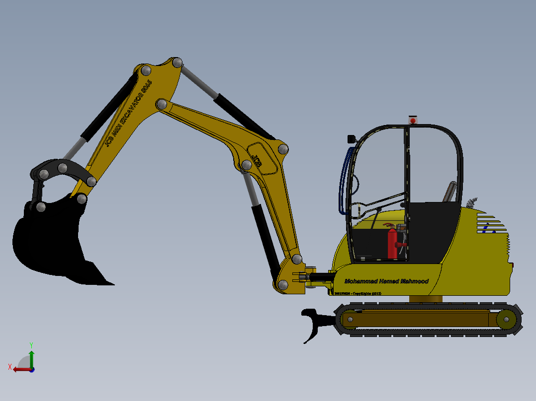 5.挖掘机后视图