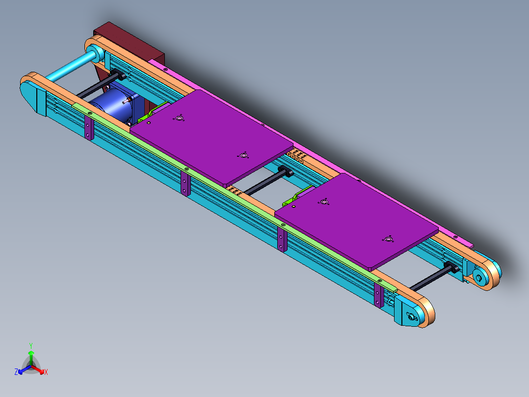 挡料顶升自流式传送带模组