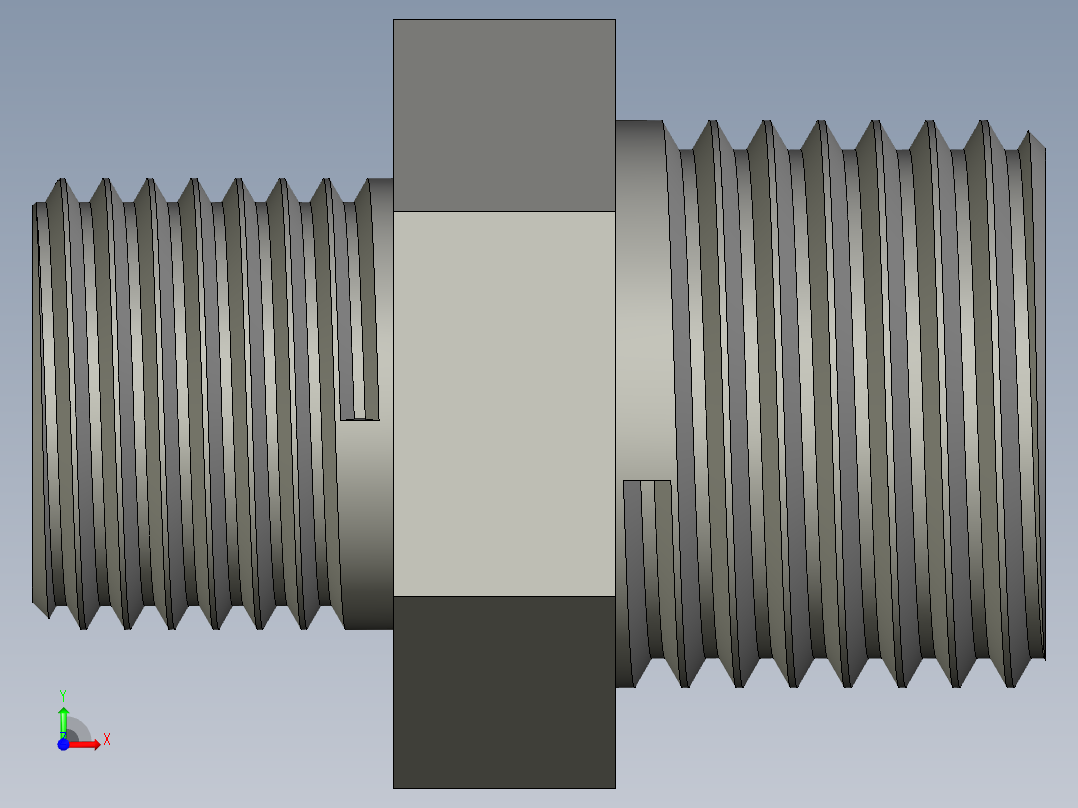 螺纹管对丝-六角异径 DN15-DN10前视图