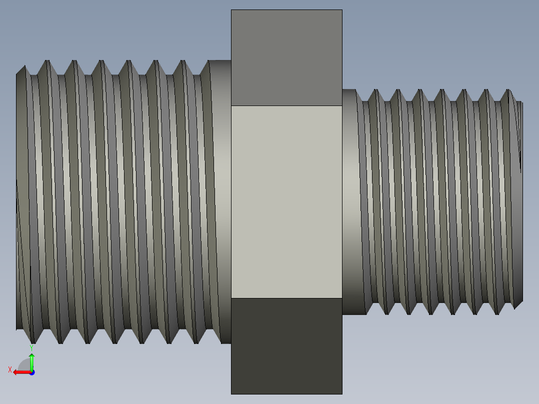 螺纹管对丝-六角异径 DN15-DN10后视图