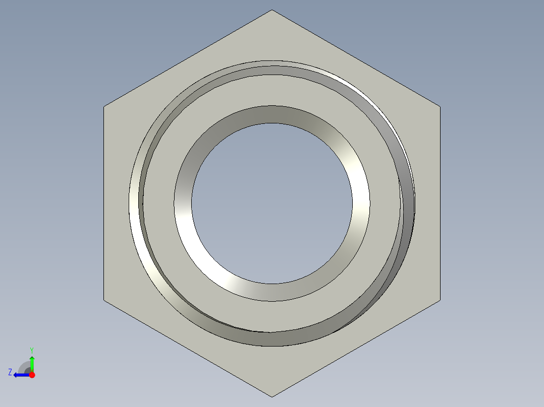 螺纹管对丝-六角异径 DN15-DN10右视图