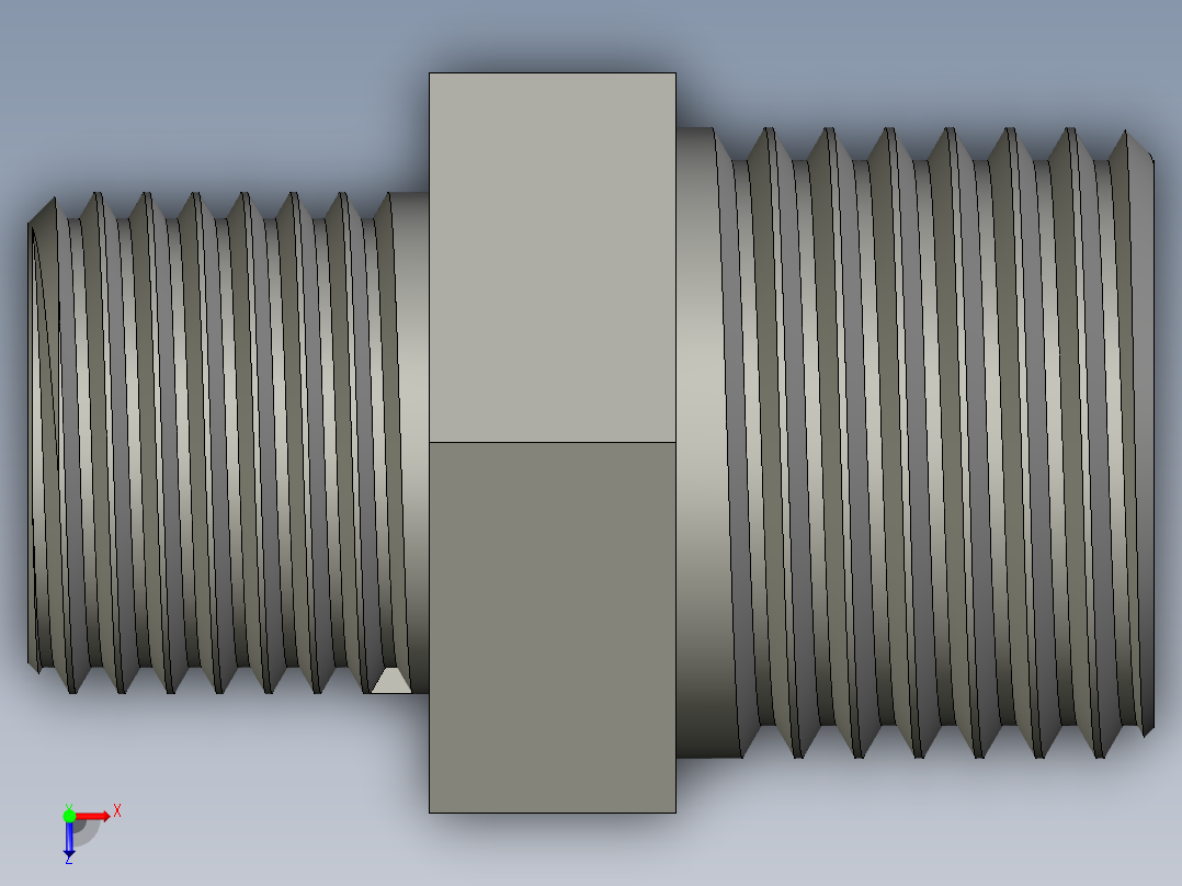 螺纹管对丝-六角异径 DN15-DN10俯视图
