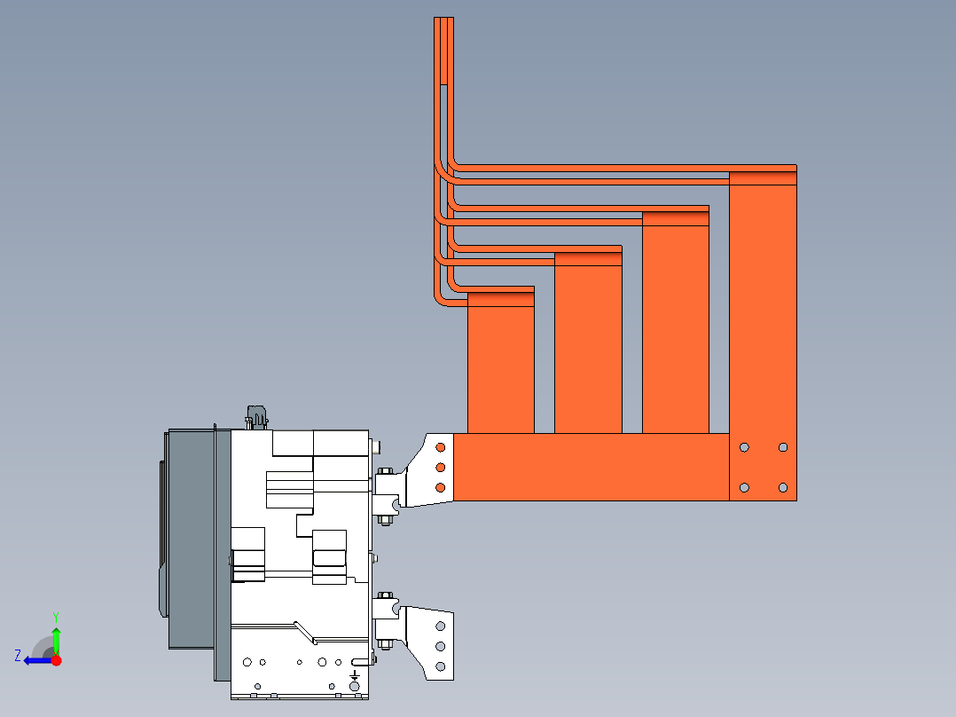 并联 2 个 3200 A 开关右视图