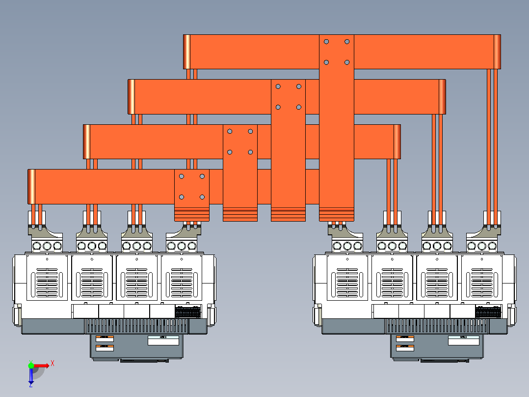 并联 2 个 3200 A 开关俯视图