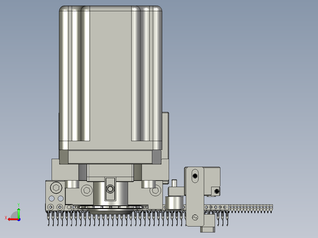 棘轮送料后视图