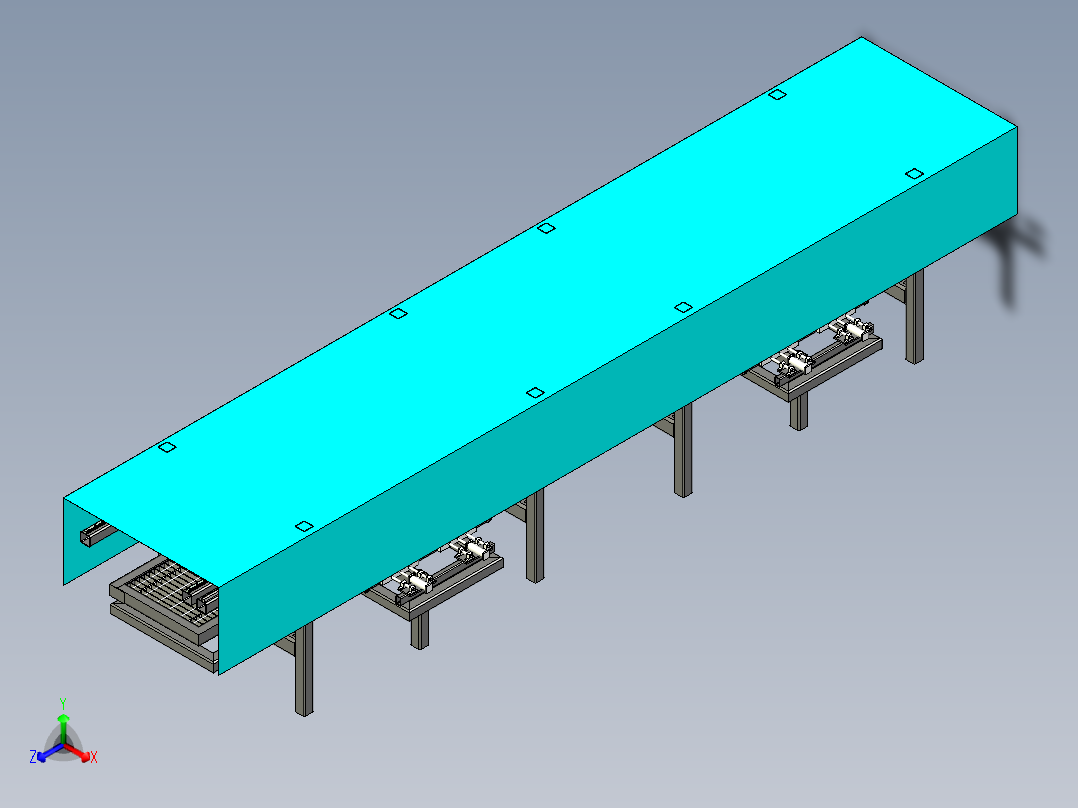插板机专机焊接设备设计正等轴测图