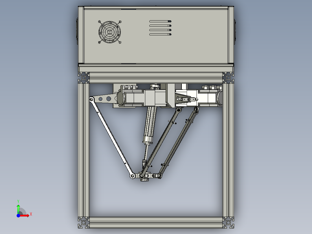 智能工作站视觉摆盘机械手蜘蛛手并联机器人前视图