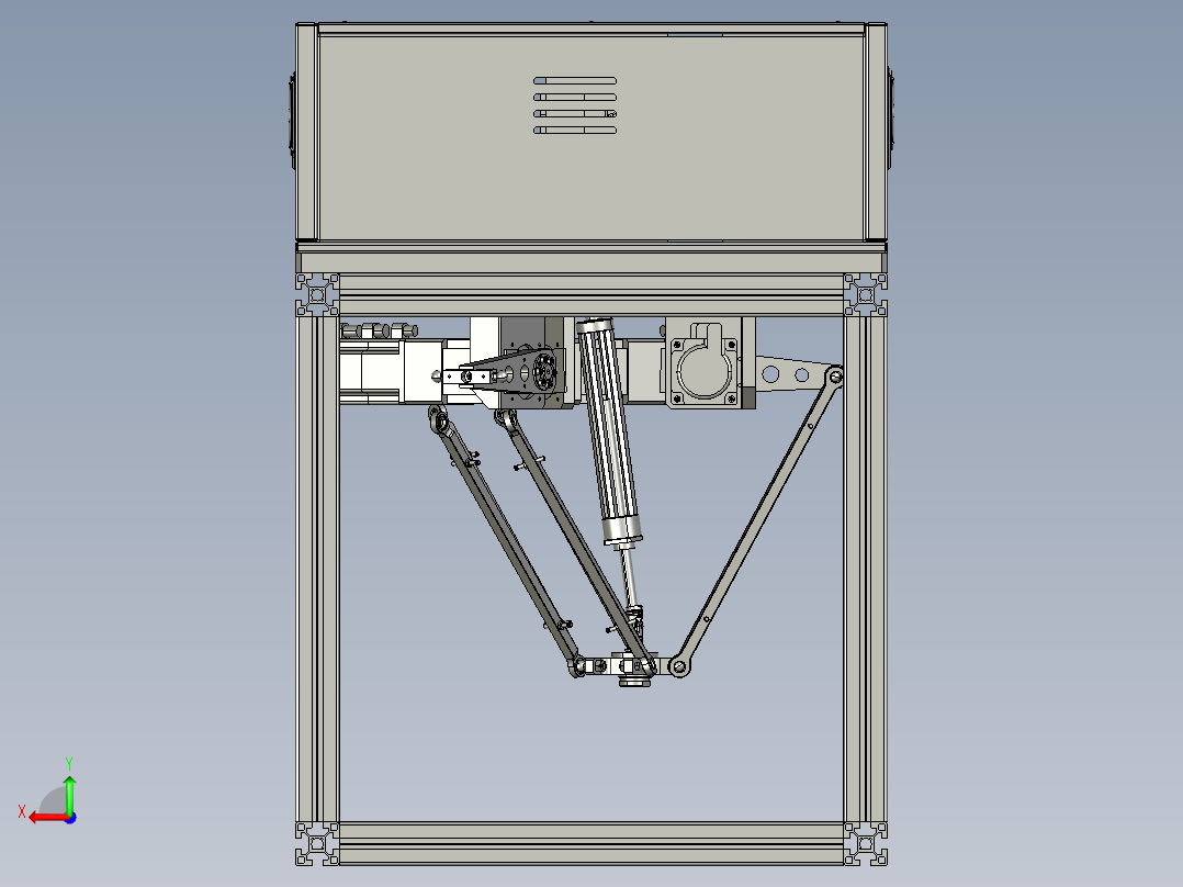 智能工作站视觉摆盘机械手蜘蛛手并联机器人后视图