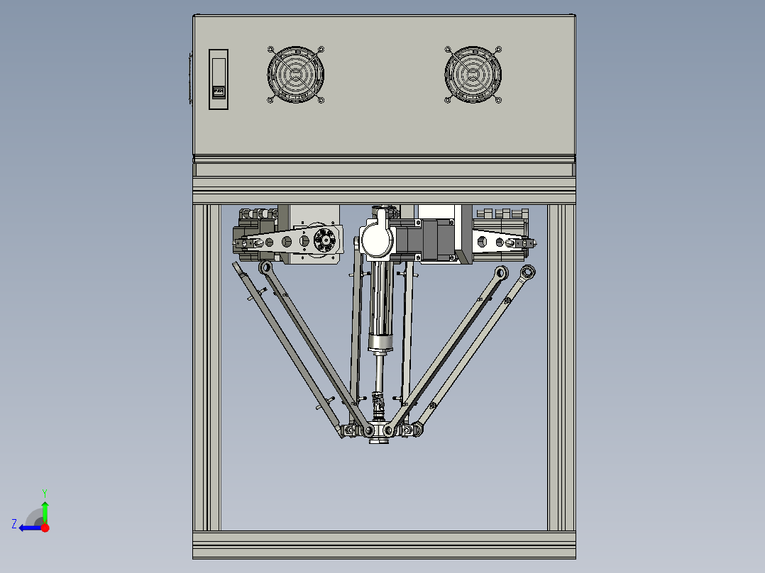智能工作站视觉摆盘机械手蜘蛛手并联机器人右视图