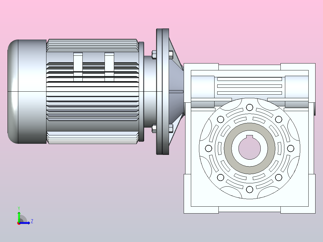 NMRV蜗轮减速机[NMRV90-Y0.55-25-V6]左视图