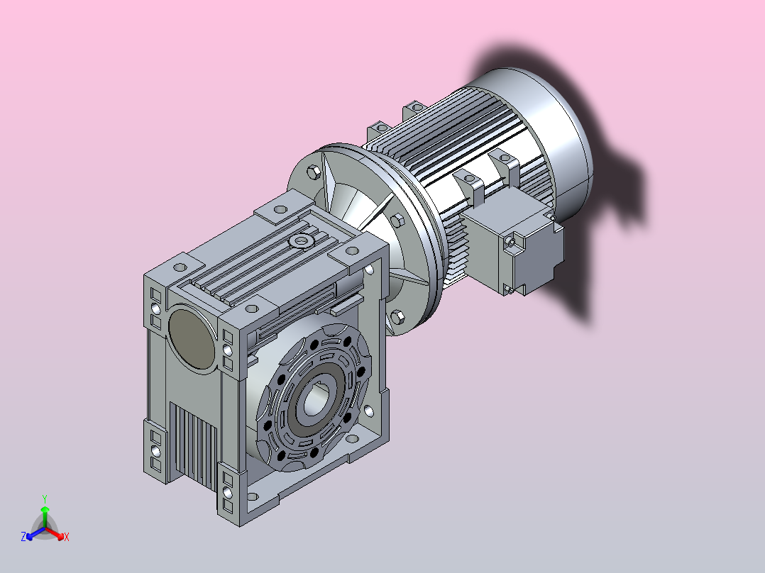 NMRV蜗轮减速机[NMRV90-Y0.55-25-V6]正等轴测图