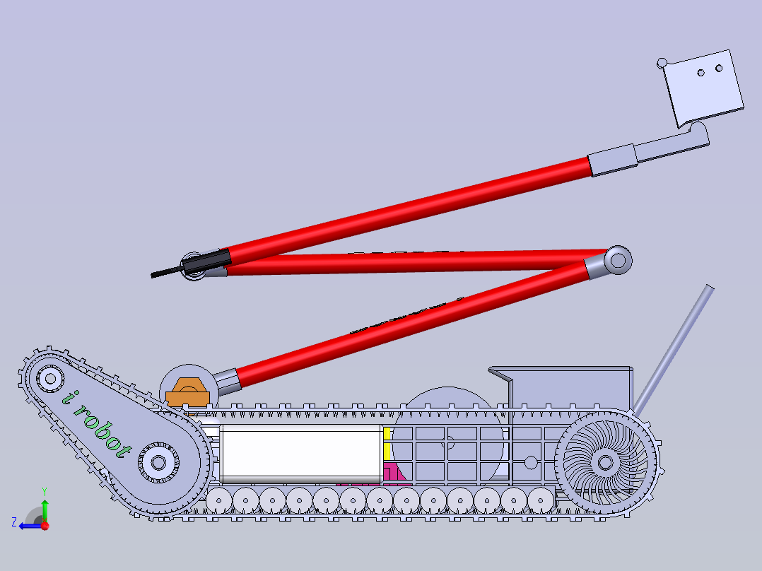 履带车机器人右视图