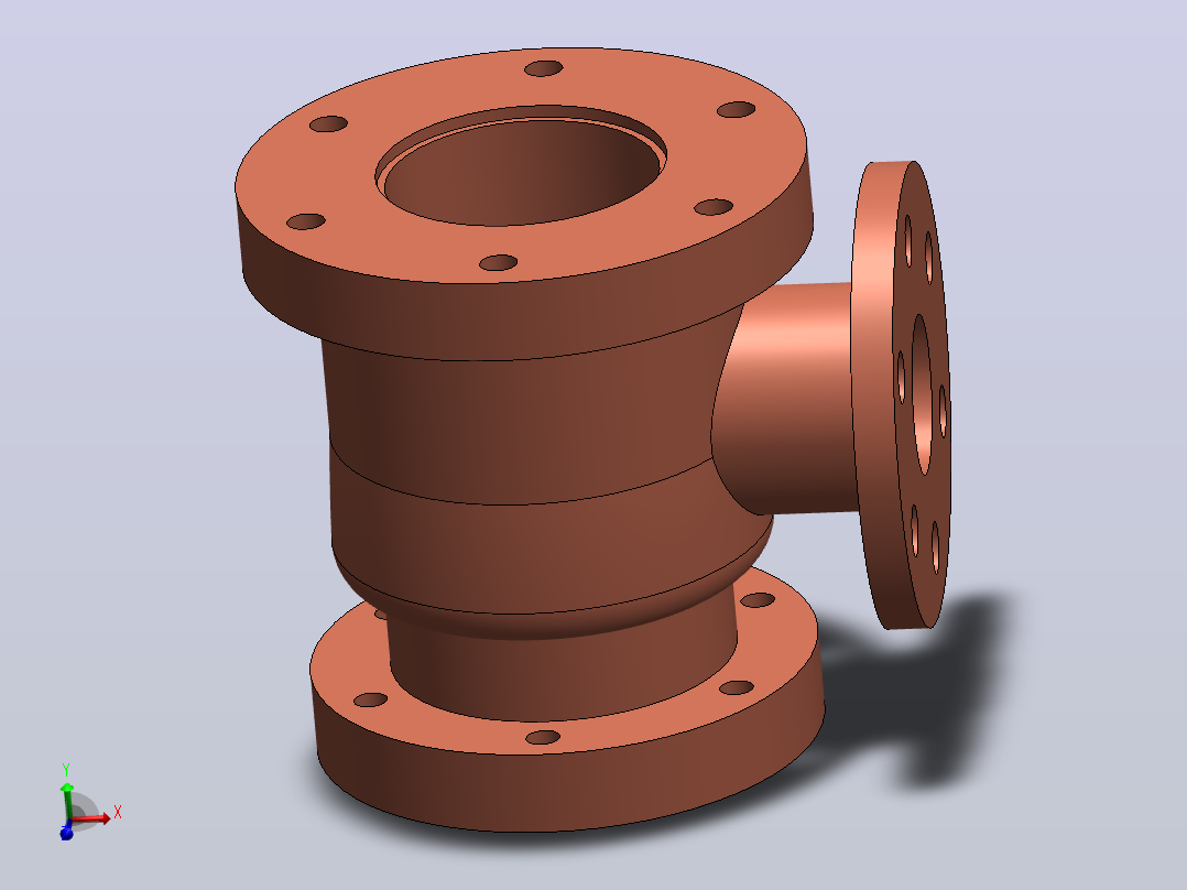 SolidWorks2014中的阀门主视图